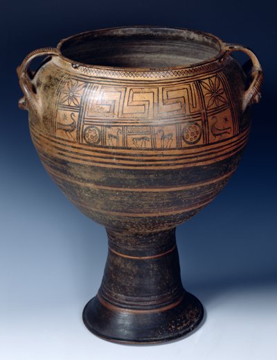 Lebes decorated with a geometric pattern, from Milos by Greek